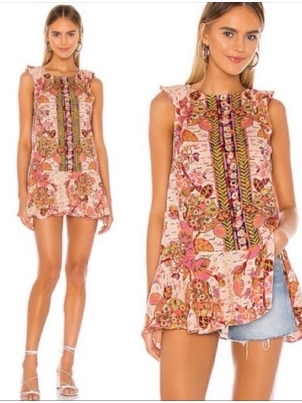 Free People "Summer in Tulum" tunic/ Mini dress size M